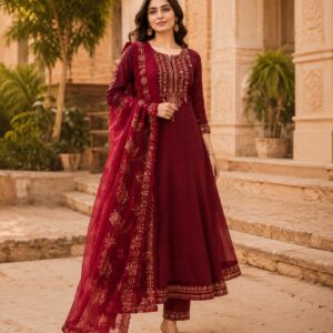 Maroon Anarkali Suit